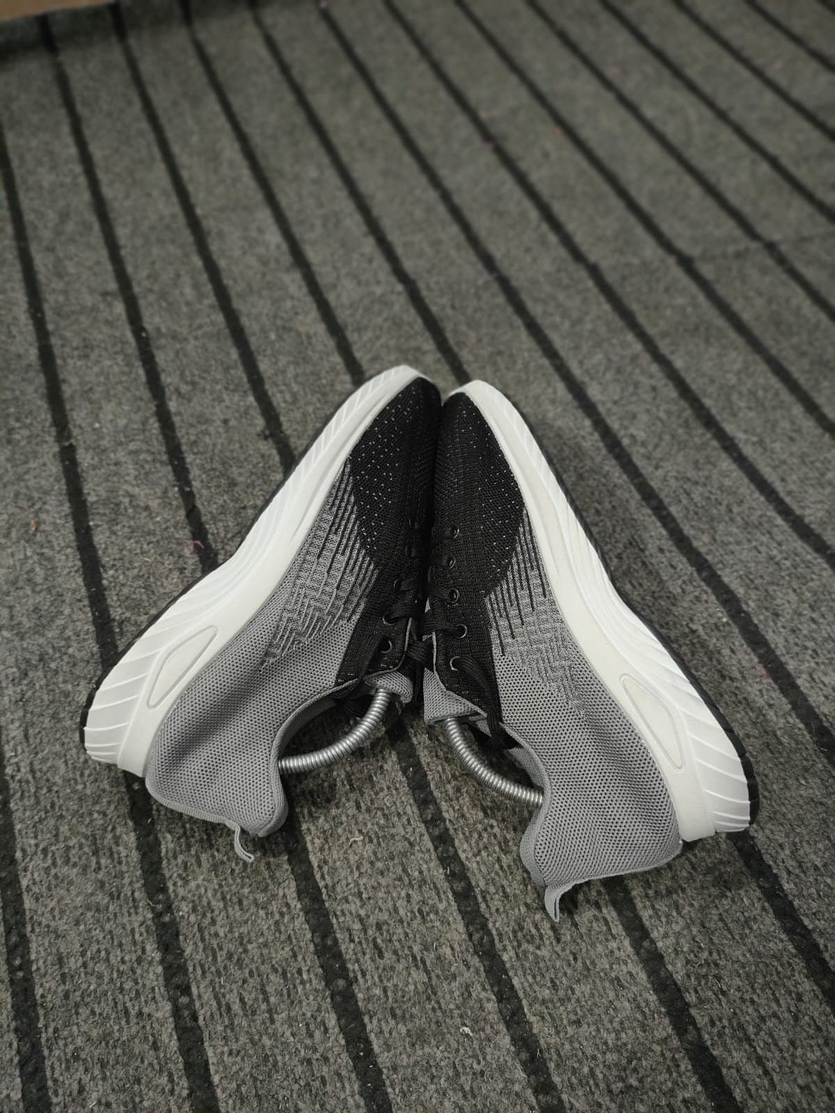 Black and Grey Knit Sneakers image 1